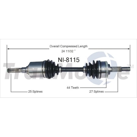 Surtrack Axle Cv Axle Shaft, Ni-8115 NI-8115